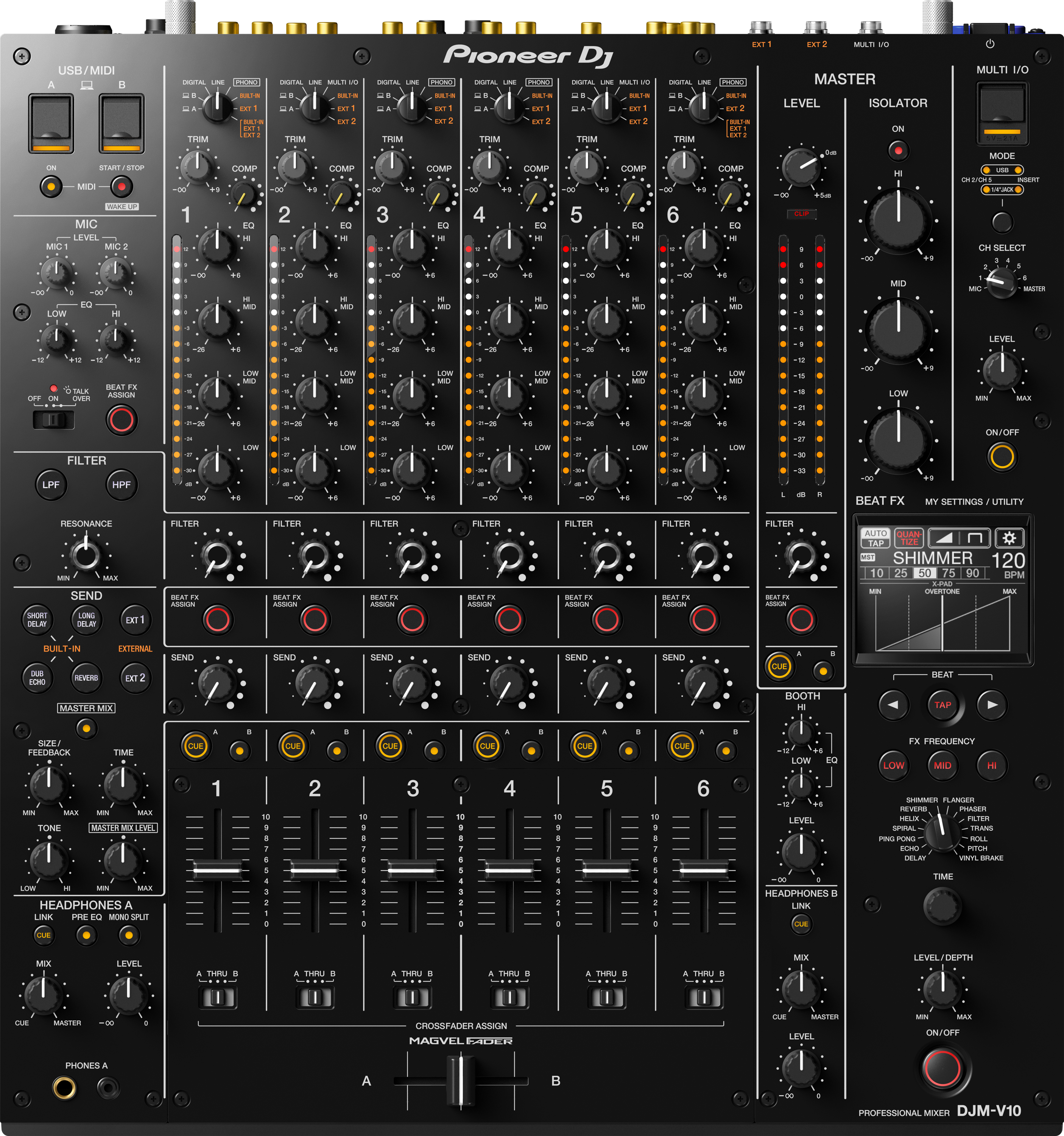 Pioneer DJM-V10, mixer de seis canales